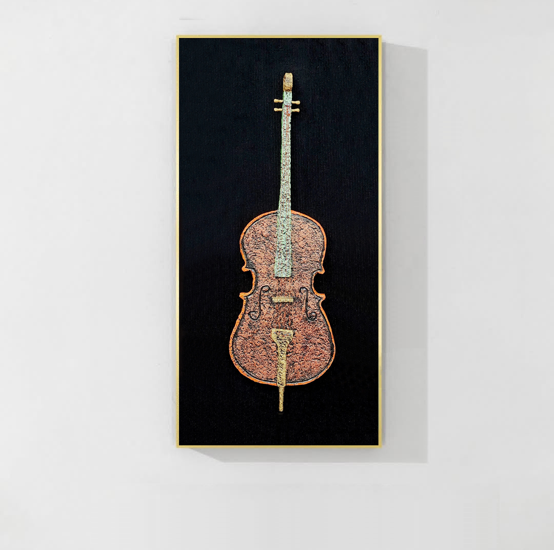 DEEP RESONANCE - 3D CELLO/BASS WALL SCULPTURE ART