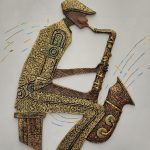 3D SAXOPHONE PLAYER WALL SCULPTURE II