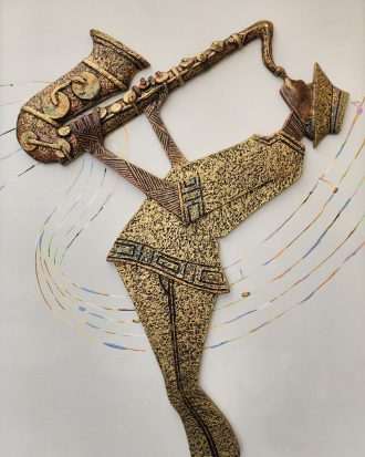 3D SAXOPHONE PLAYER WALL SCULPTURE I