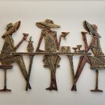 SUN HAT SOCIAL HOUR – LADIES AT BRUNCH 3D WALL SCULPTURE ART