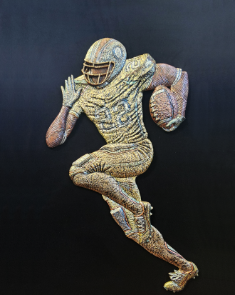 GAME DAY GLORY 3D FOOTBALL PLAYER WALL SCULPTURE ART