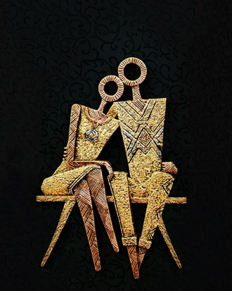 COUPLE IN THE PARK 3D WALL ART SCULPTURE