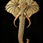 3D ELEPHANT HEAD SCULPTURE WALL ART