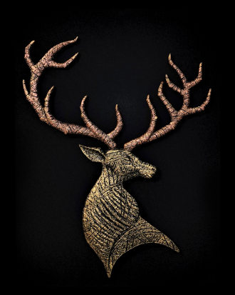 3D DEER ANTLER WALL SCULPTURE