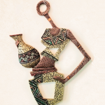 AFRICAN WOMAN 3D WALL SCULPTURE