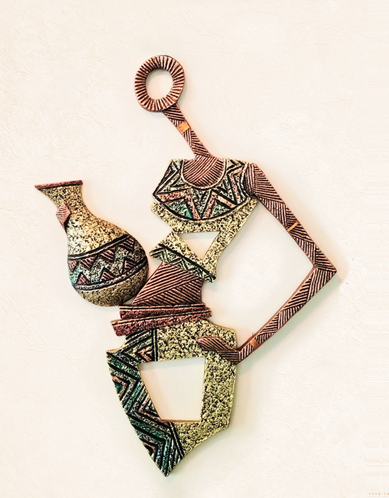 AFRICAN WOMAN 3D WALL SCULPTURE