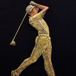 THE GOLDEN SWING WALL SCULPTURE ART