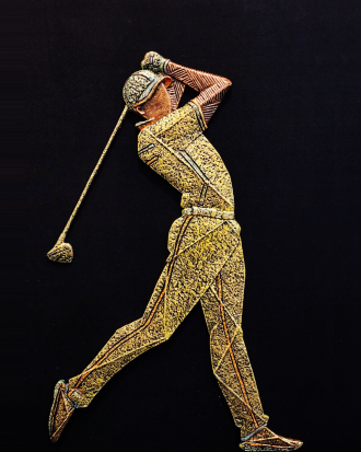 THE GOLDEN SWING WALL SCULPTURE ART