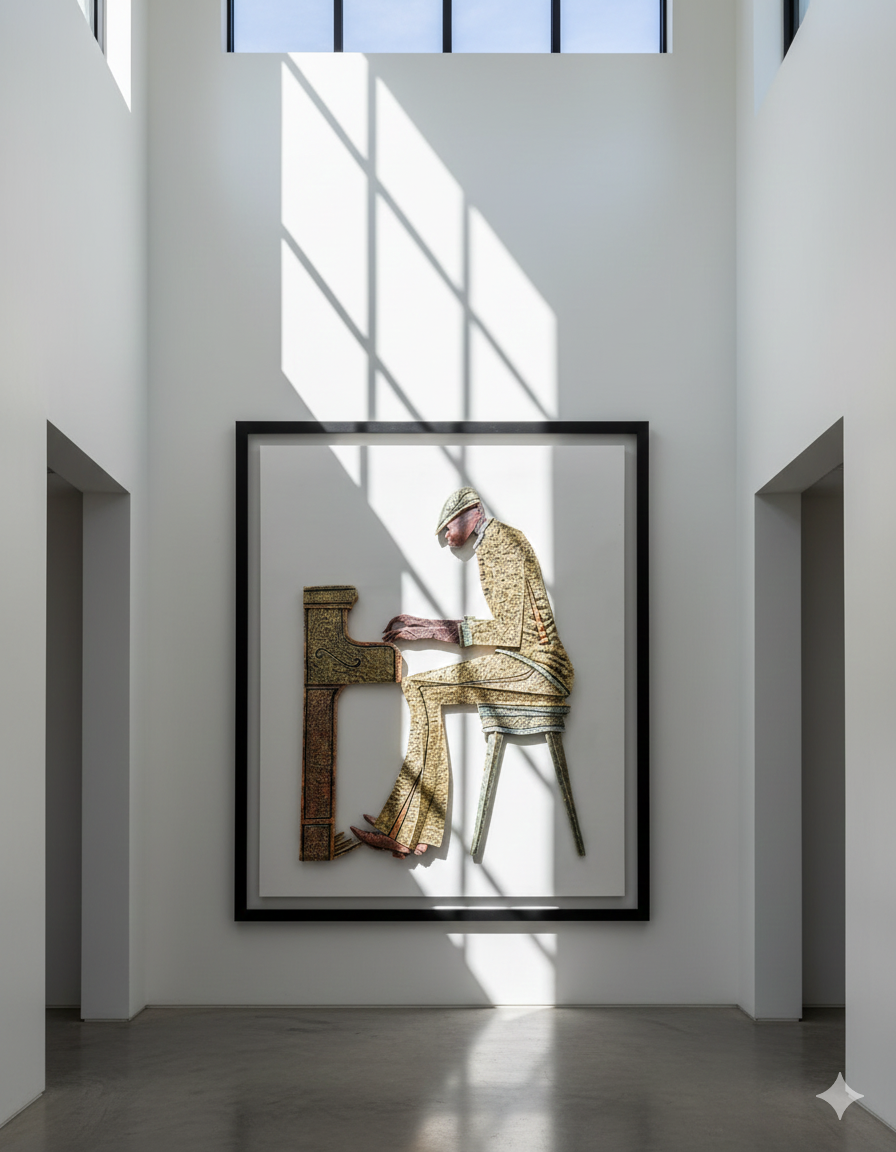 PIANO MAN 3D WALL SCULPTURE - Image 3