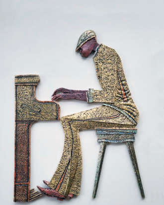 PIANO MAN 3D WALL SCULPTURE