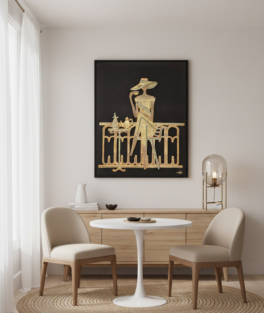 TEA WITH A VIEW 3D WALL SCULPTURE ART - Image 4