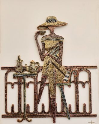 TEA WITH A VIEW 3D WALL SCULPTURE ART