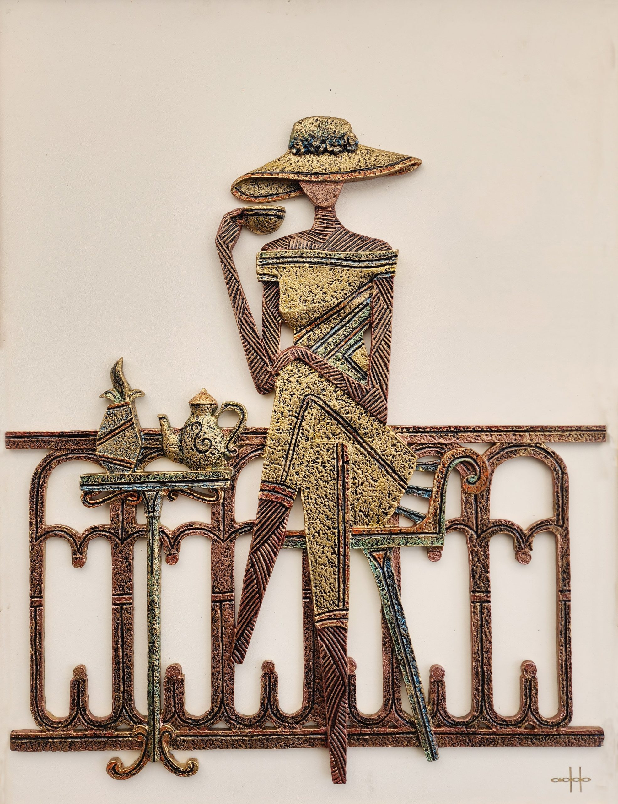 TEA WITH A VIEW 3D WALL SCULPTURE ART
